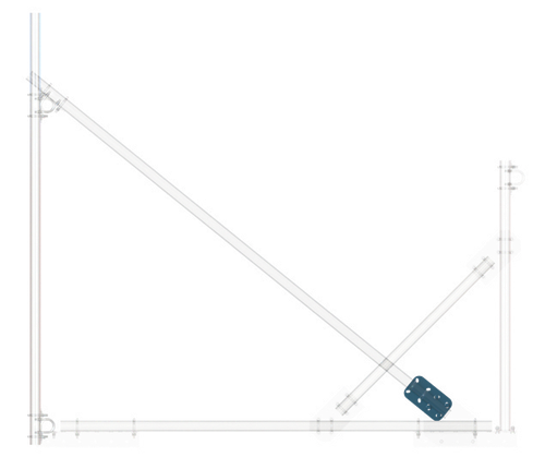 Sabre ARMUR Ballast Tray Gusset Adapter Plate Kit - +/-10 Degrees. Manufacturer brochure illustration; selected configuration may vary.