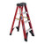 WERNER 6304 Fiberglass 4ft Step Ladder. Red ladder rail.