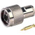RF INDUSTRIES N male connector for RG58/U, 58A/U, 141, 142 and Ultralink cable. Nickle plated body, gold pin. Solder center pin, clamp on braid.