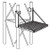 ROHN Work Platform for attachment to a 45G Tower section. Snaps into place no bolts required. Hot dip galvanized, use with R-SR245 safety ring (38131).