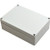 BUD INDUSTRIES small plastic NEMA 4X box. Light gray. UV stabilized polycabonate plastic construction. Suggested service temp -40 to 120 deg C.