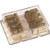 TYPHOON Gold plated AGU fuse block. Clear acrylic cover. Accepts four 8 ga cables in, four 8 ga cables out. Use with AGU fuses. 24K gold plating.