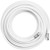 SURECALL 50' Low loss RG-6 jumper with F male connectors on both ends. White jacket.
