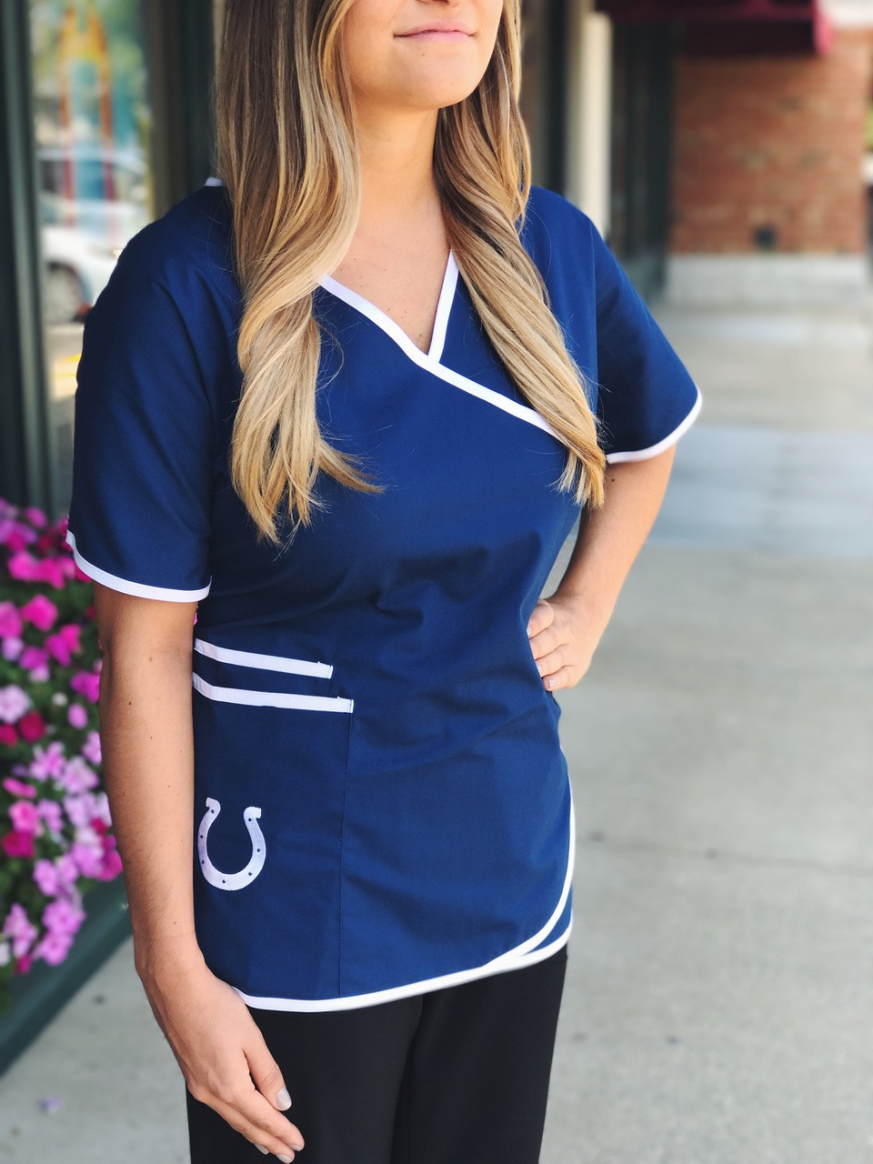 Indianapolis Colts Women's NFL Scrub Top Scrub Identity