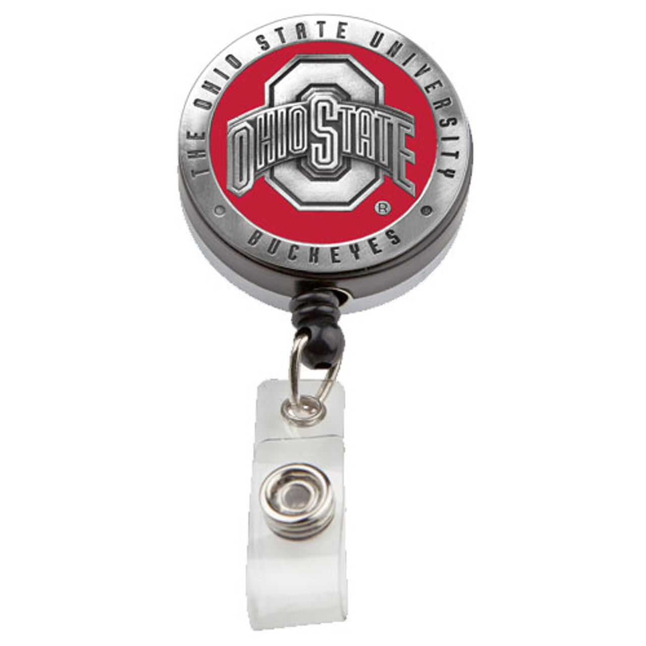 Ohio State Retractable Pewter Badge Reel - Licensed Ohio State