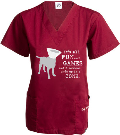 Dog Is Good Scrub Top 'It's All Fun And Games' – Für Hundeliebhaber, Unisex, Baumwolle-Polyester