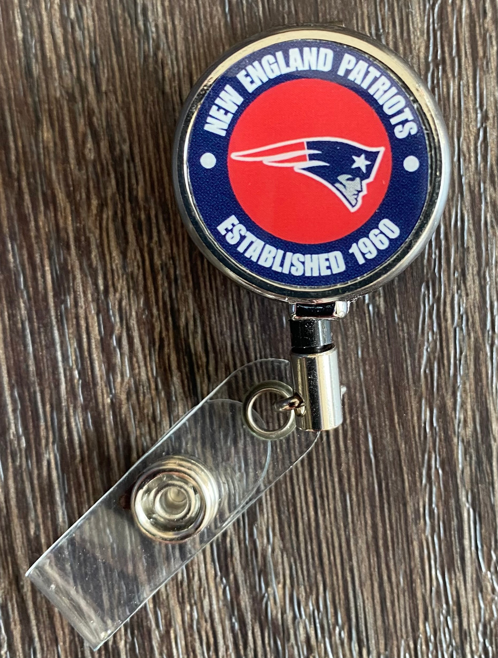 New England Patriots Retractable ID Badge Reel