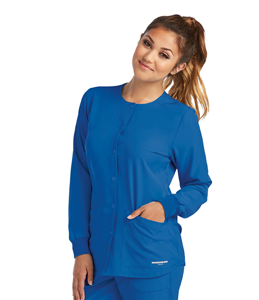 Stabilty 2-Pocket Crewneck Snap-Front Scrub Jacket – Barco