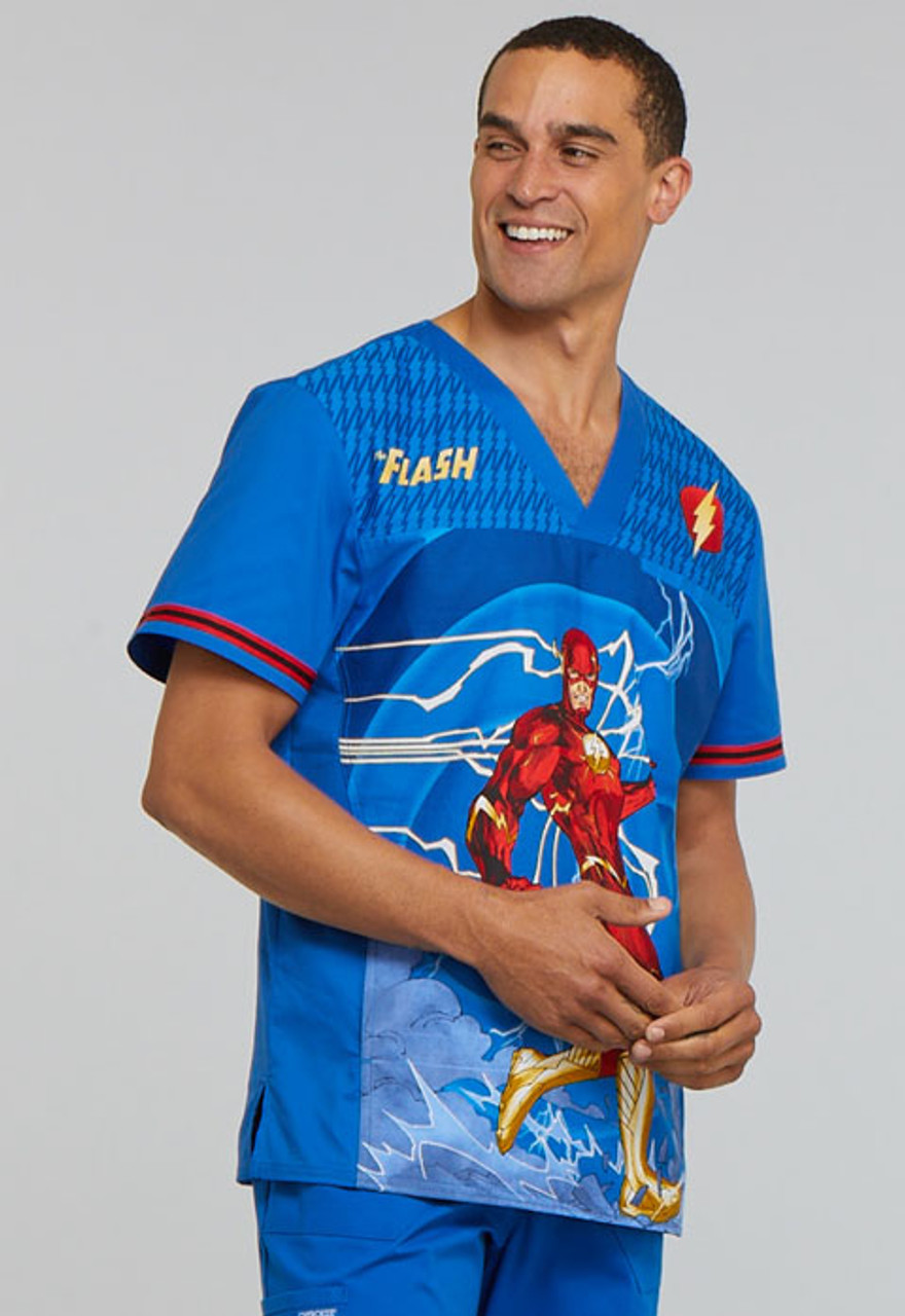 DC Comics, The Flash Scrub Top For Men