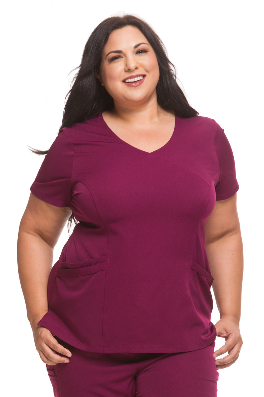 Healing Hands HH Works 2525 Madison Plus Size Mock-Wrap Top