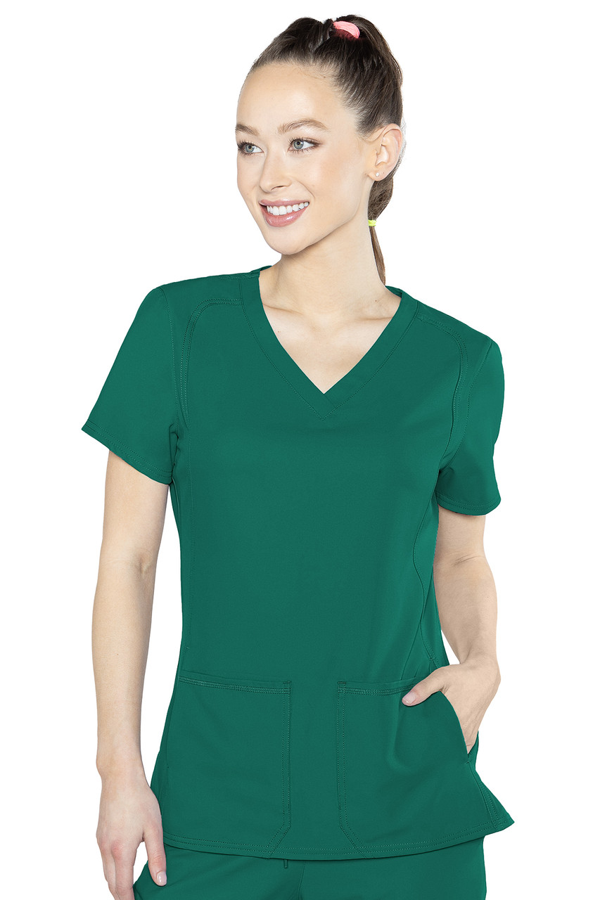 Medelita Women's Horizon V-Neck Solid Scrub Top