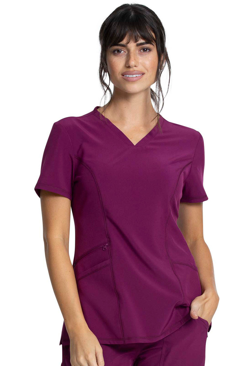 Allura CKA684 by Cherokee Women's V-Neck Patch Pocket Top | Scrub