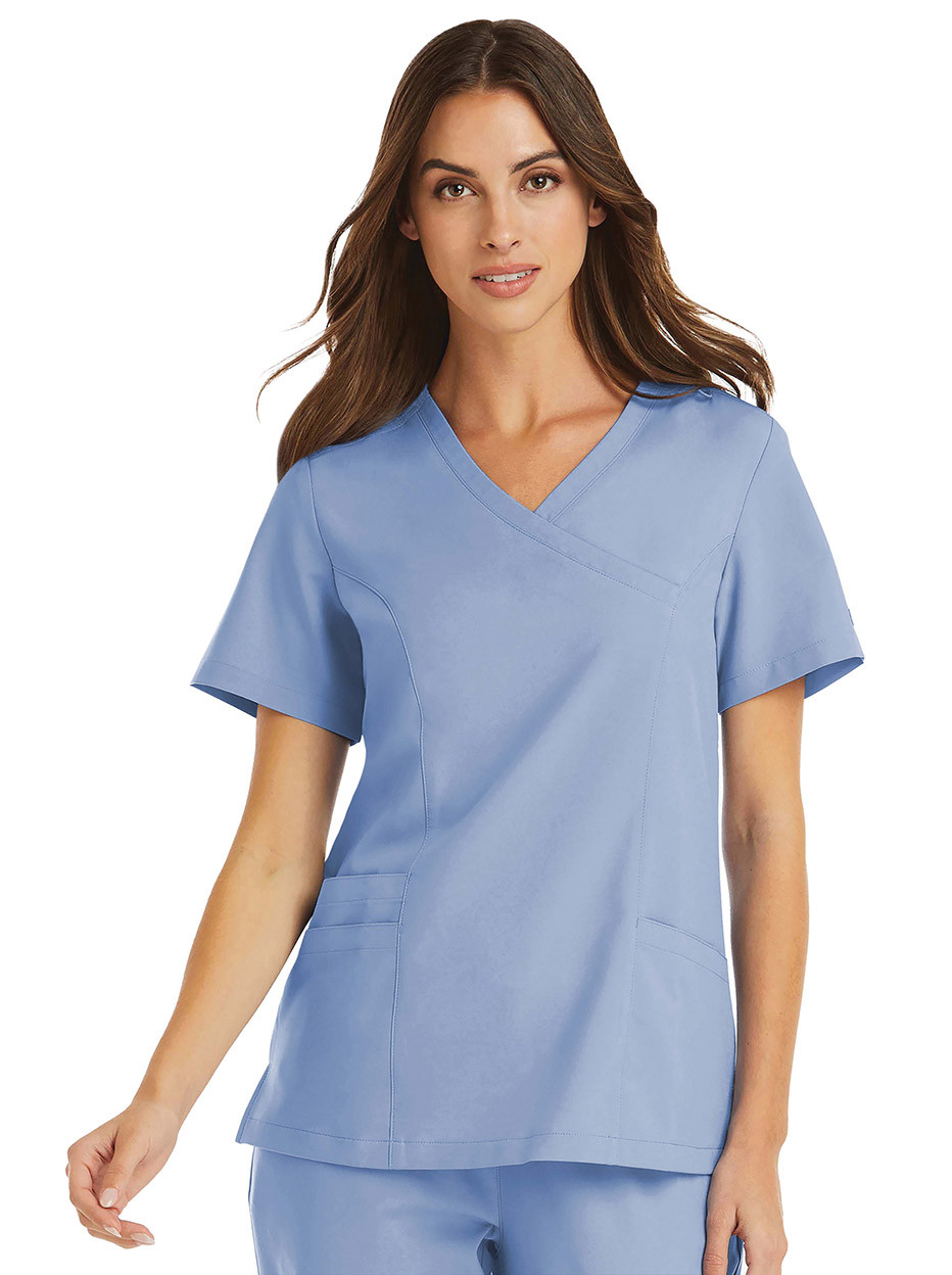 Momentum 5002 by Maevn : Women's Mock Wrap Scrub Top