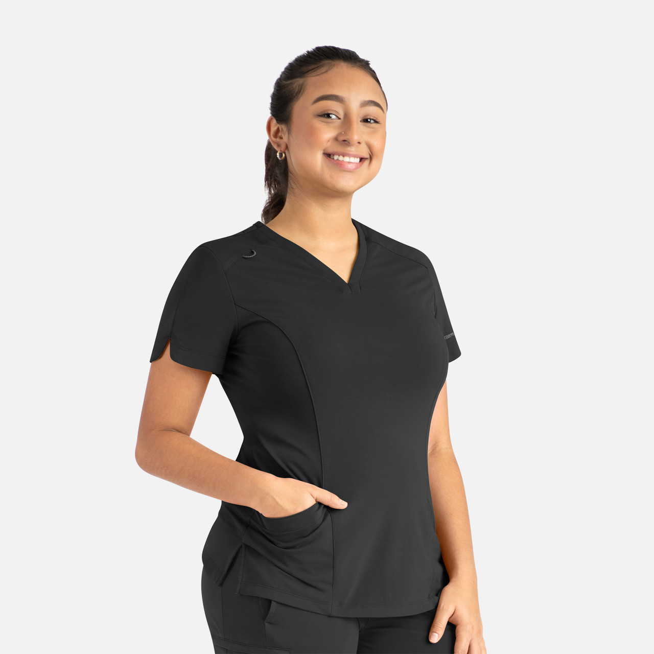 Focus by Maevn 20302 Women's Curved V-Neck Scrub Top | Scrub Identity