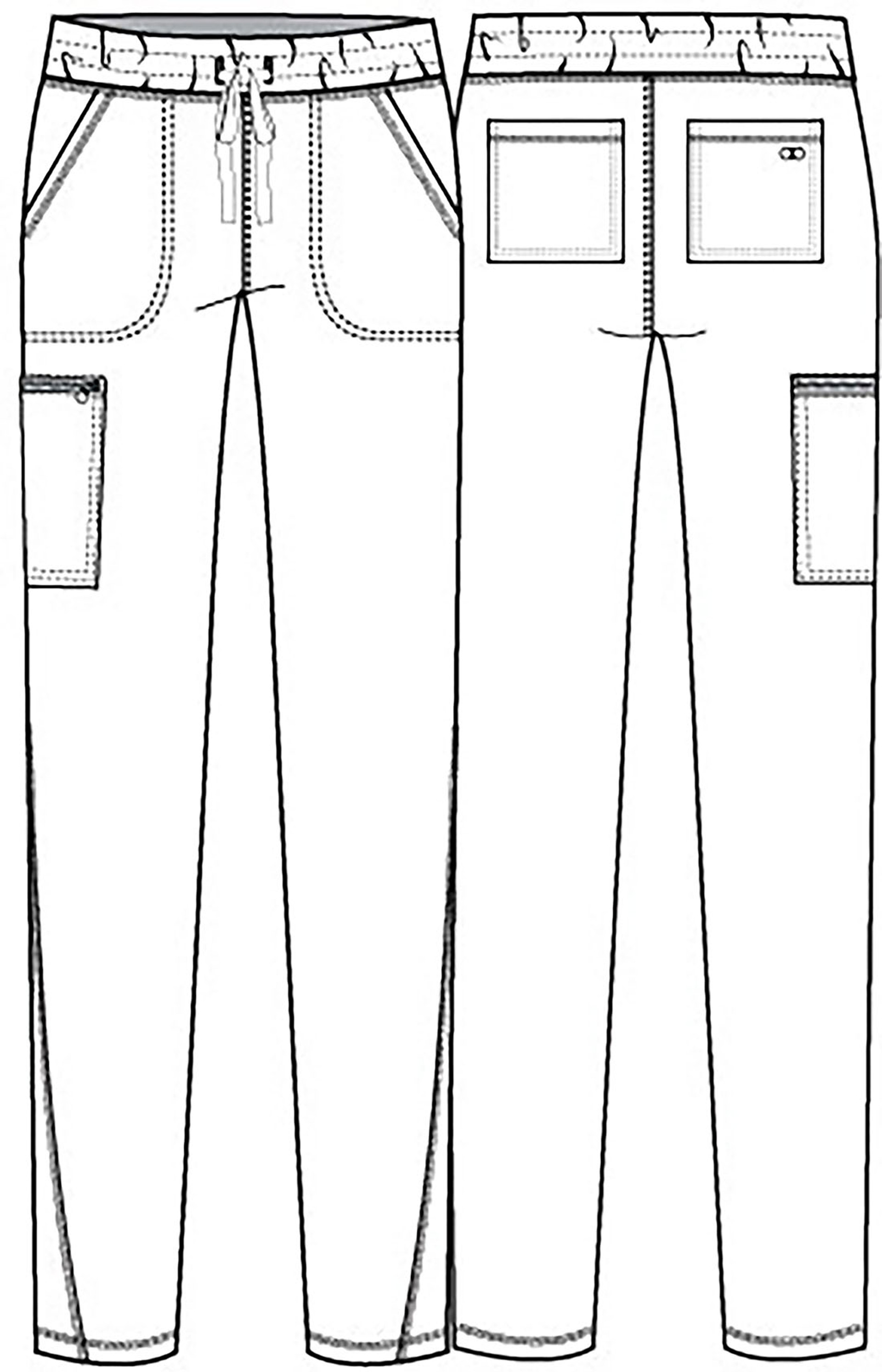 Allura : Women's Mid Rise Drawstring Cargo Scrub Pant style CKA184