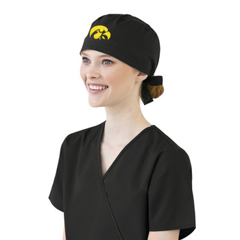 Iowa Hawkeyes Women's Scrub Hat in Black - Scrub Identity