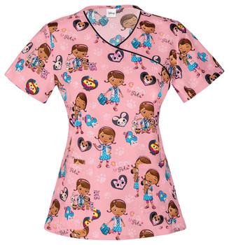 Doc McStufffins - I Care For Pets Scrub Top For Women