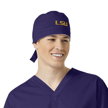 LSU Tigers Men's Scrub Hat in Purple - Scrub Identity