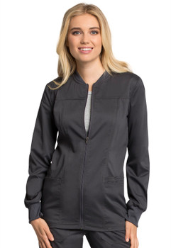 Cherokee Revolution Tech Antimicrobial with Fluid Barrier : Zip Front Warm Up Jacket for Women*