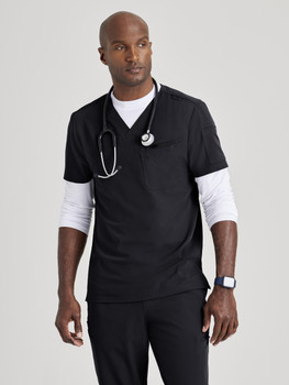 BSC Barco Unify : Men's V Neck 3 pocket scrub top style BSC153 (Embroidered with BSC Logo)