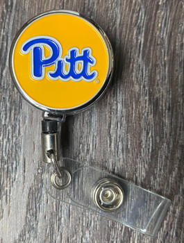 Pitt Panthers Retractable Badge Reel Yellow