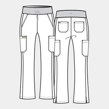TEMPO T203 Women's Women’s 6-Pocket Flare Leg Scrub Pant