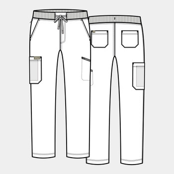 TEMPO T271 Men's 6-Pocket Straight Leg Scrub Pant