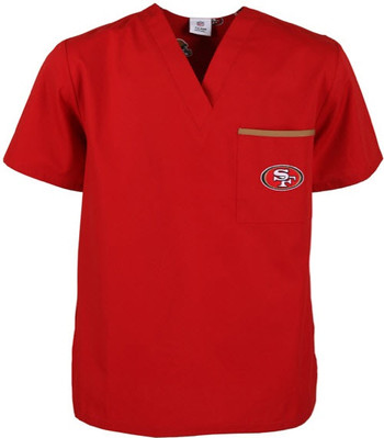 San Francisco 49er's V Neck Scrub Top