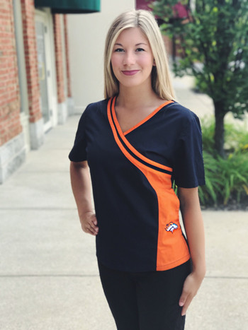 Denver Broncos NEW Women's NFL Scrub Top