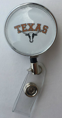 Texas Longhorns White Retractable Badge Reel 