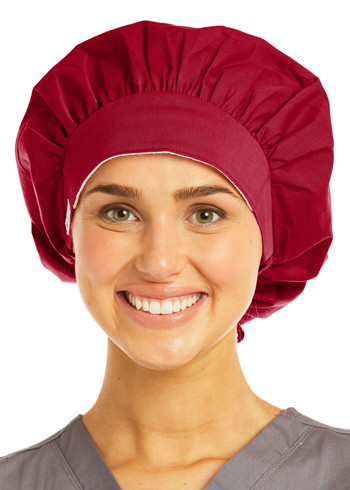 Adjustable Raspberry Colored Bouffant Scrub Cap - In Stock!