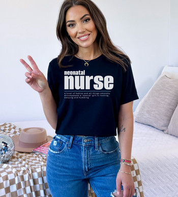 Neonatal Nurse Short Sleeve Tee - Unisex, White Font