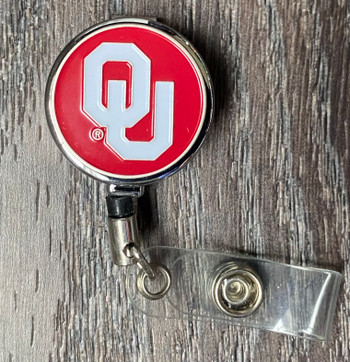 Oklahoma Sooners Retractable Badge Reel Red