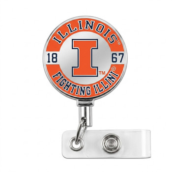 University of Illinois Fighting Illini premium metal badge reel