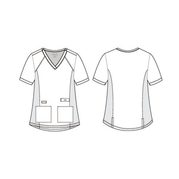 ASTRO Women's 3 POCKET V NECK STRETCH PANEL Scrub Top Style 1143