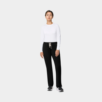 TEMPO T201 Women's 6-Pocket Straight Leg Scrub Pant in Black - Scrub Identity