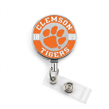 Clemson Tigers Premium Metal Retractable Badge Reel