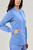 Women's Edge 2811 Zip Front Scrub Jacket by IRG in Ciel - Ribbed Collar and Knit Side Panels - Scrub Identity