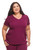 Healing Hands HH Works 2525 Madison Plus Size Mock-Wrap Scrub Top in wine