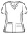 Elite Style 3852: Women's Sporty Double V Neck Scrub Top