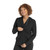 Focus by Maevn 90301 Women's Hooded Zip Front Jacket in Black - Premium Double Knit Mesh Yoke Warmup Hoodie - Scrub Identity