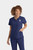 Rice University Embroidered Navy Women's Notched Scrub Top with R logo