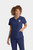 Rice University Embroidered Navy Women's Notched Scrub Top with Texas logo