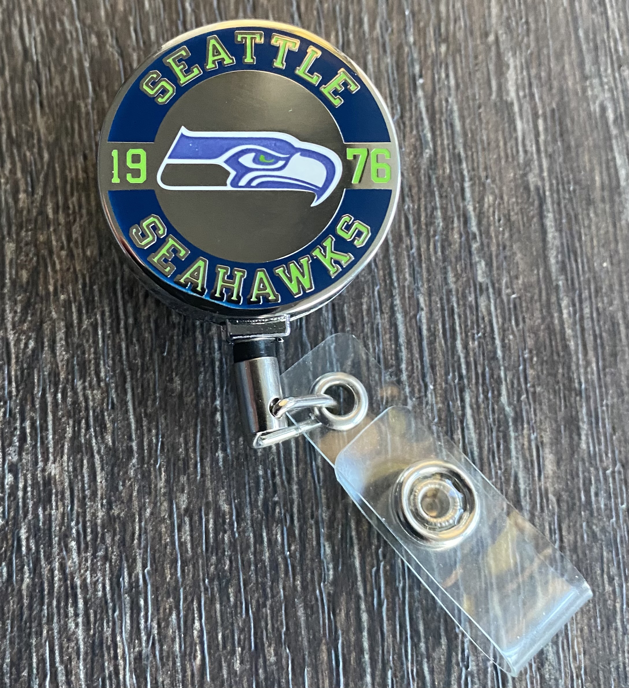 Seattle Seahawks football NFL Badge Reel Badge Holder Retractable