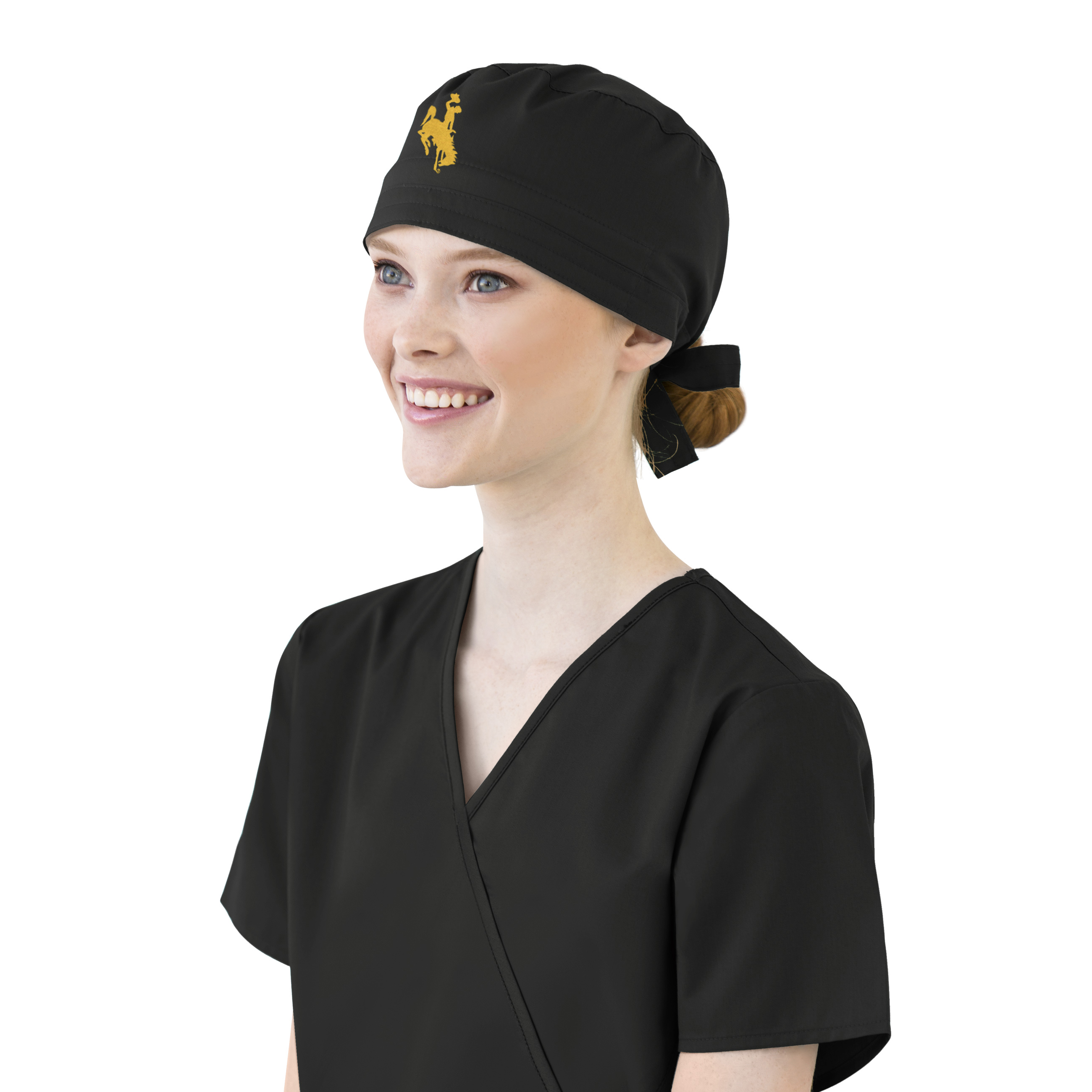 University of Wyoming Cowboys Black Scrub Cap for Women