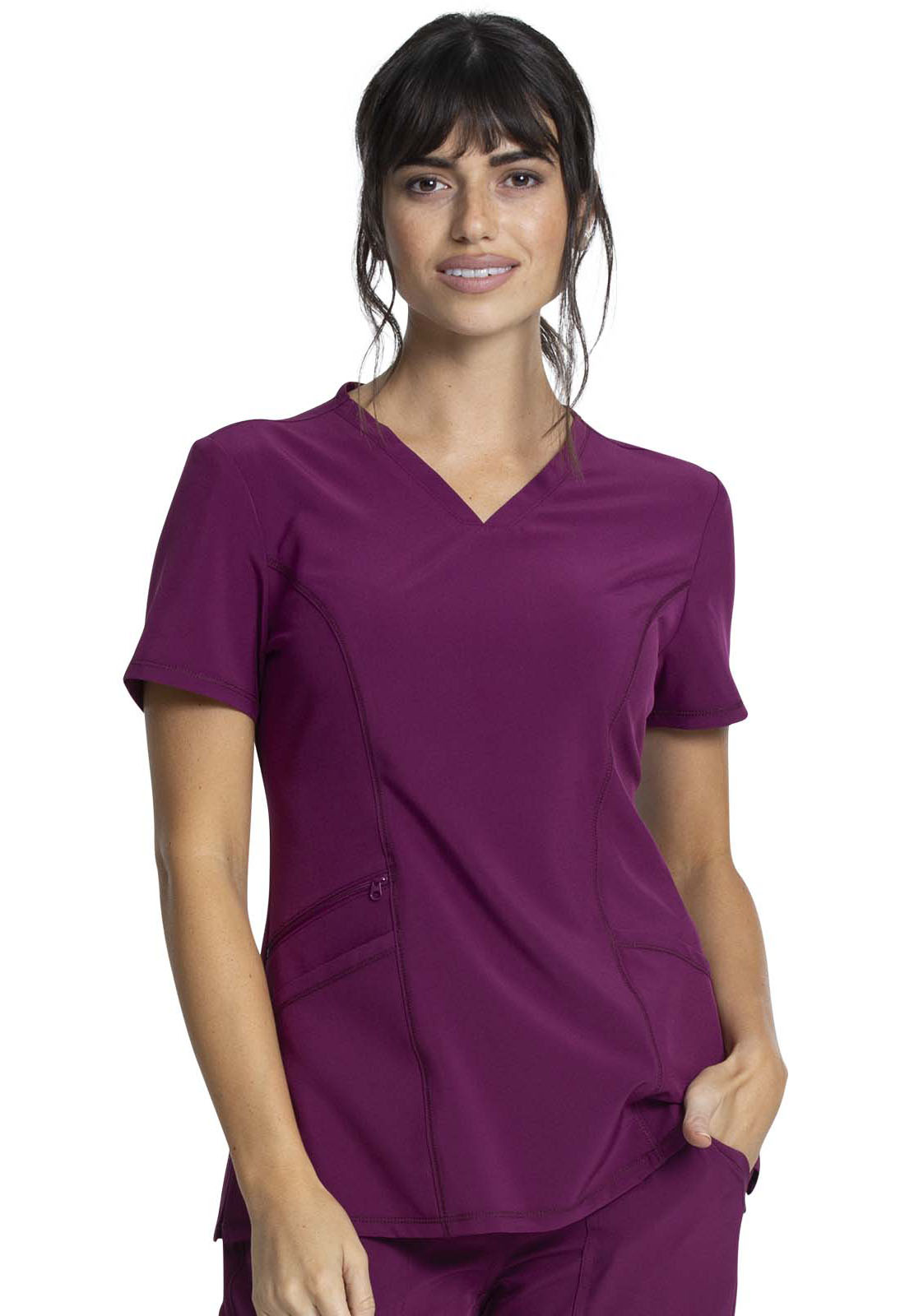Allura V-Neck Front Patch Pocket Women's Top style CKA684
