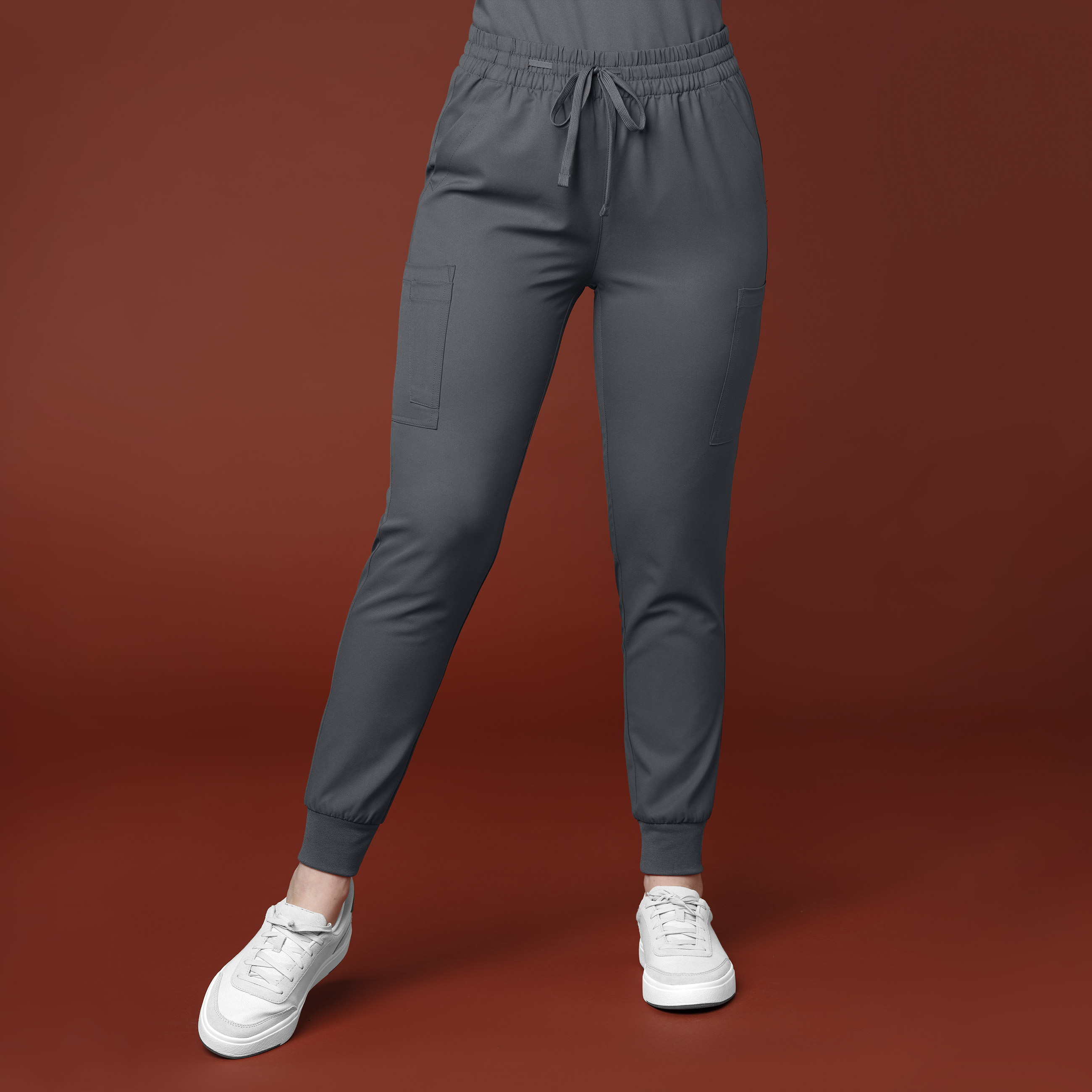ave Women's Jogger-Style Scrub Pants Charcoal Size 2XL Tall