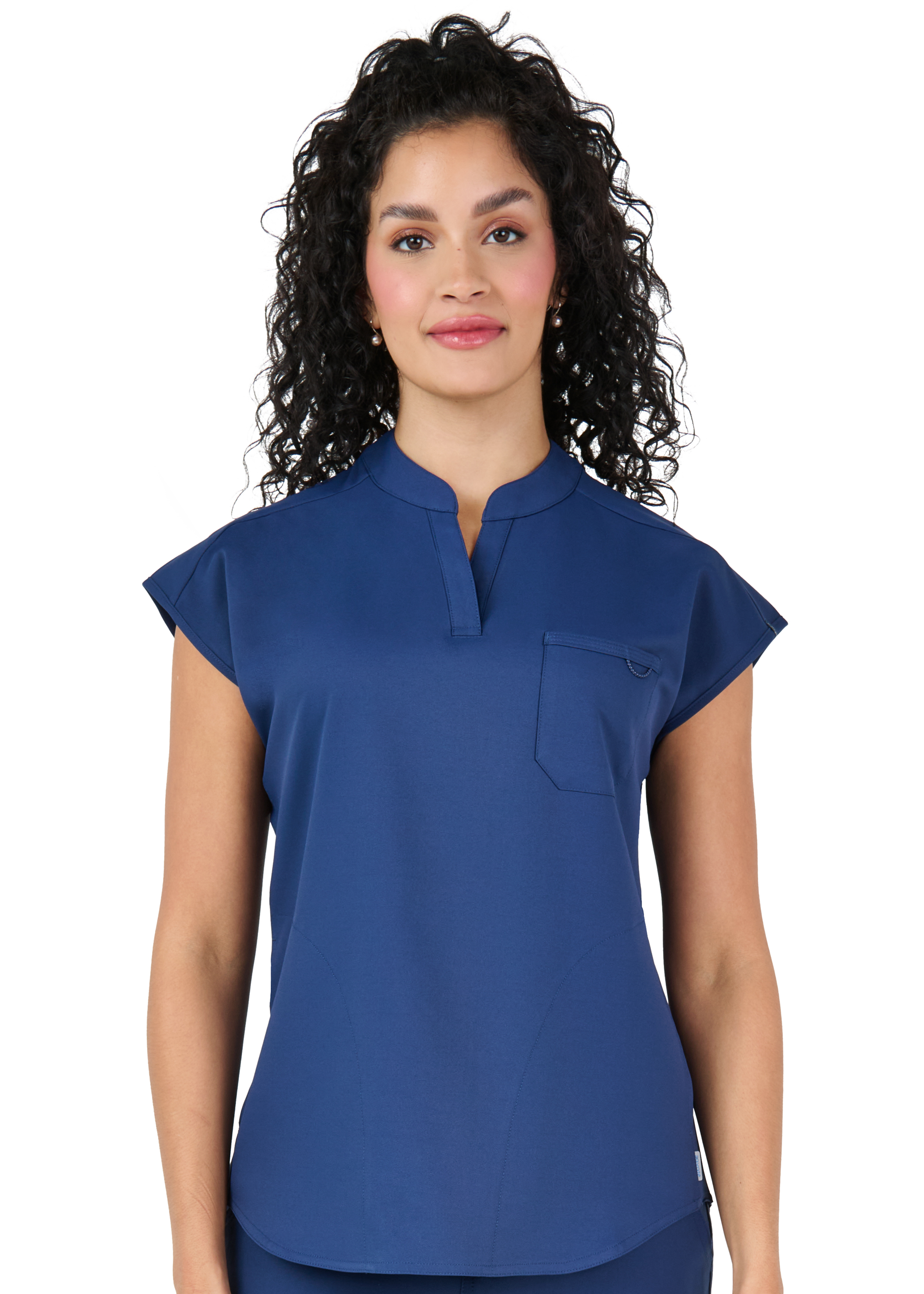 【YOURNUS】Silent Blue Half Sleeve Calix Fit & Flare Scrub Top - Ceil Blue – Jaanuu