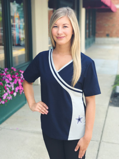 Dallas Cowboys NEW Women's NFL Scrub Top - Scrub Identity