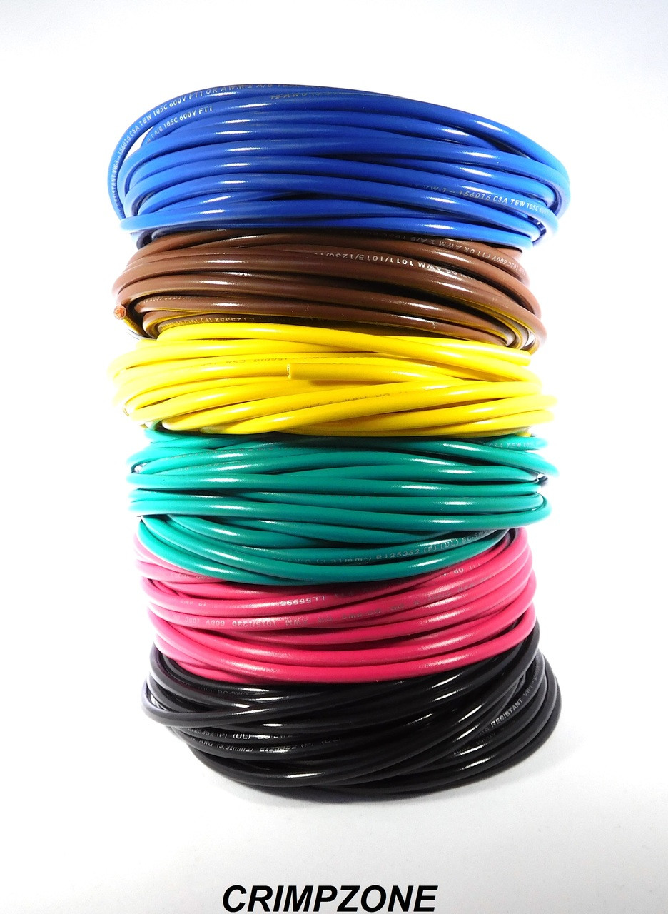 18 MTW Hook-Up Wire Assortment Pack (6 Colors - 25 Feet) - CRIMPZONE